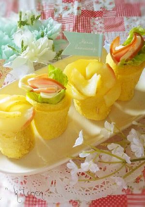 お弁当にも♥くるくるフラワーサンドイッチ-レシピのメイン写真