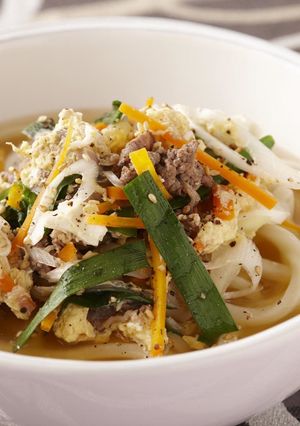 牛肉と具だくさん野菜のクッパ風うどん-レシピのメイン写真