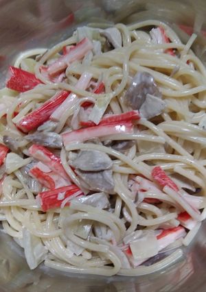 スパサラダ～舞茸とカニカマと玉ねぎ～-レシピのメイン写真