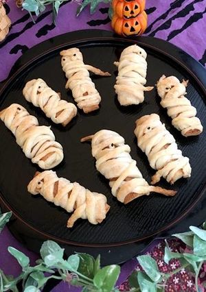 冷凍パイシート＆食パンの耳で★ミイラ男-レシピのメイン写真