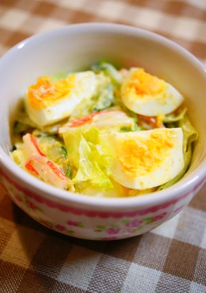 レタスの味噌マヨエッグサラダ-レシピのメイン写真