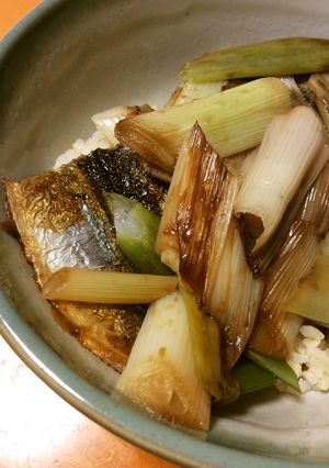 秋刀魚と葱の蒲焼丼-レシピのメイン写真