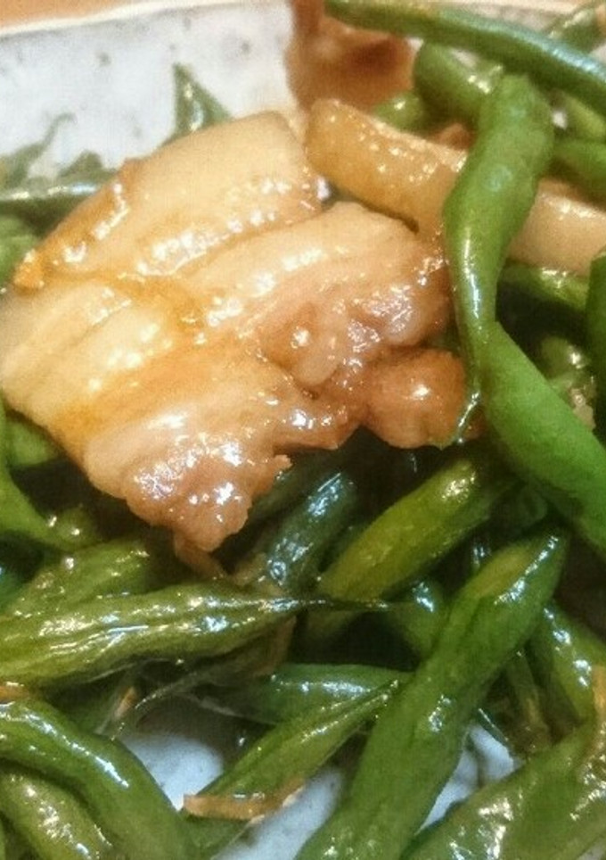 ご飯が進む‼いんげん豆と豚バラ炒め♪-レシピのメイン写真