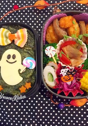 おばけちゃんとキャンディ★唐揚げ海苔弁当-レシピのメイン写真