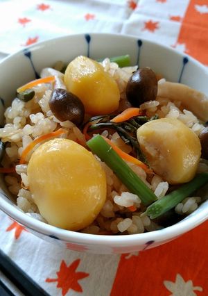 秋の香りごはん【柏市学校給食】-レシピのメイン写真