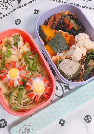 お花畑なバジルパスタ弁当-レシピのメイン写真