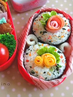 薔薇おにぎり♡ 遠足弁当・誕生日弁当にも-レシピのメイン写真