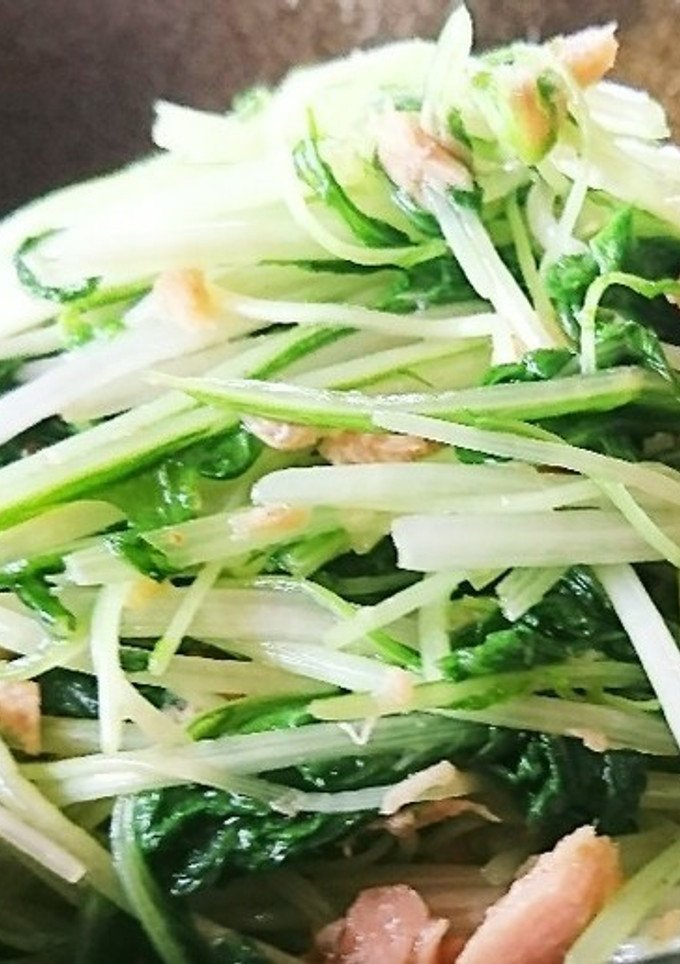 誰でも簡単!!水菜とツナ炒め♬-レシピのメイン写真