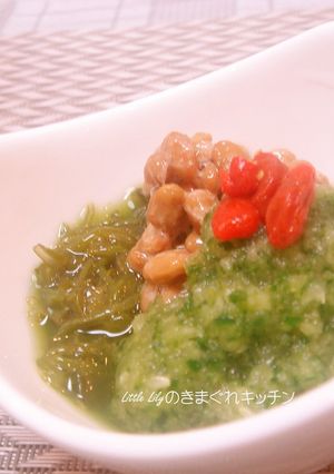 めかぶと納豆の胡瓜こぶおろし添え-レシピのメイン写真
