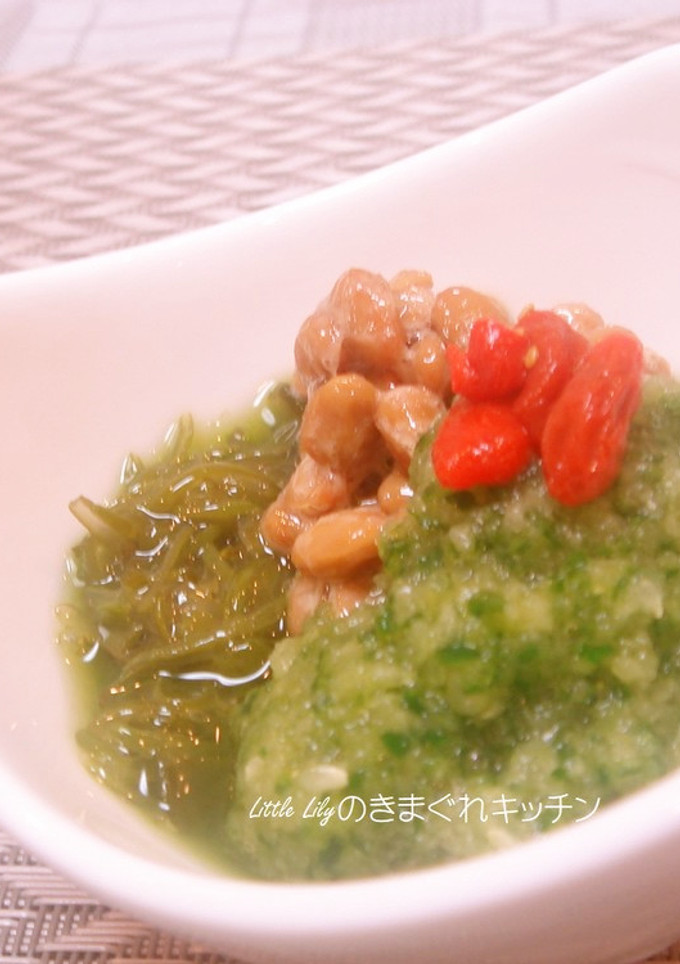めかぶと納豆の胡瓜こぶおろし添え-レシピのメイン写真