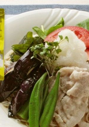 和風だしで豚しゃぶサラダそうめん-レシピのメイン写真