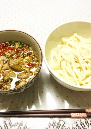 ♡野菜とお肉♡具沢山おつゆのつけうどん♪-レシピのメイン写真