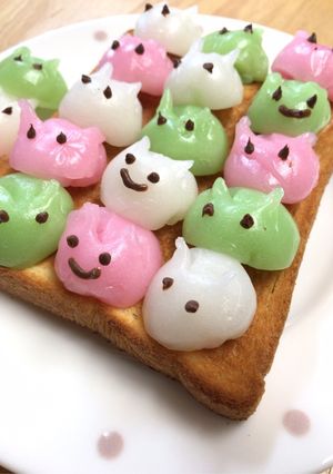 *月見うさぎ団子ウェーブトースト*-レシピのメイン写真