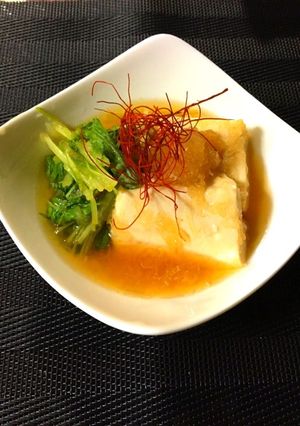 めんつゆで簡単♡豆腐と水菜のこぶおろし煮-レシピのメイン写真