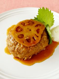 レンジで簡単!お手軽れんこんハンバーグ-レシピのメイン写真