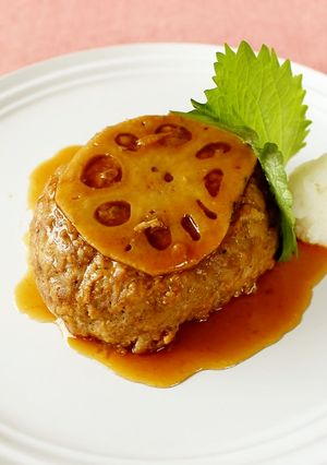 レンジで簡単!お手軽れんこんハンバーグ-レシピのメイン写真