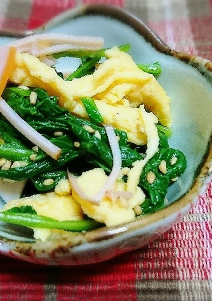 ほうれん草とハムと炒り玉子のナムル-レシピのメイン写真