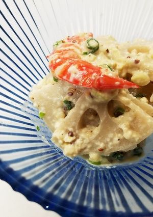 れんこんの粒マスタードサラダ白和え風♬*-レシピのメイン写真