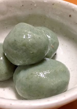 白玉粉であんこ入り月見団子。ヨモギ入り♩-レシピのメイン写真