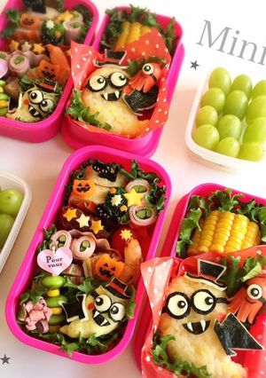 ハロウィン★おばけ ミニオン キャラ弁-レシピのメイン写真
