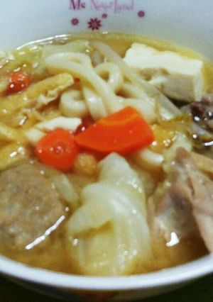豚汁風ヘルシーうどん鍋超簡単。-レシピのメイン写真