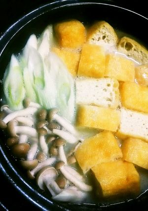 鶏白湯スープDE栃尾の油揚げの水炊き♪-レシピのメイン写真