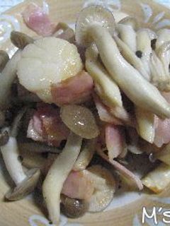 しめじと貝柱とベーコンの炒め物-レシピのメイン写真