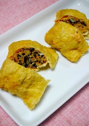 痛風対策!ふわたまひじきの油揚げサンド-レシピのメイン写真