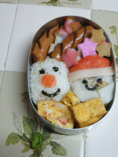 幼稚園のキャラ弁(サンタ・トナカイ)-レシピのメイン写真