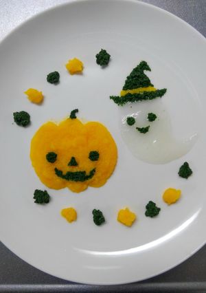 離乳食初期のハロウィンプレート-レシピのメイン写真