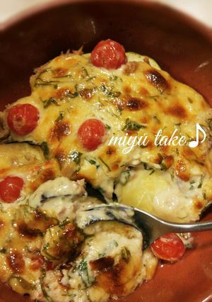 ズッキーニと茄子のシソ香るマヨチー焼き♪-レシピのメイン写真