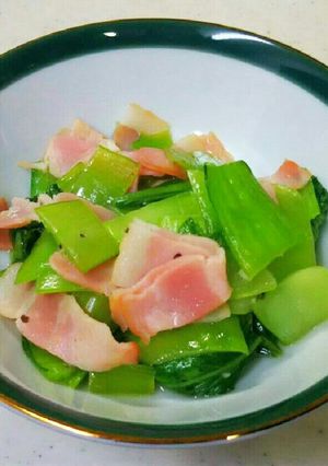 チンゲン菜とベーコンの中華炒め-レシピのメイン写真
