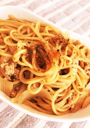 フライパン一つでカレー南蛮風パスタ-レシピのメイン写真
