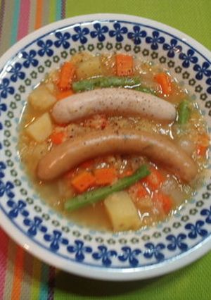 簡単！ソーセージと野菜のスープ　ドイツ-レシピのメイン写真