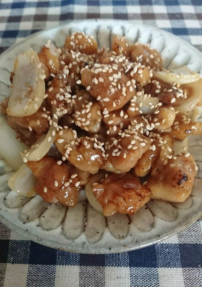 鶏モモと玉ねぎの照り焼き！-レシピのメイン写真