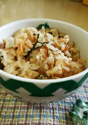 ツナとなめ茸の炊き込みご飯-レシピのメイン写真