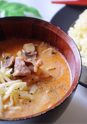 旨辛☆豆乳のカレーチーズつけ麺-レシピのメイン写真