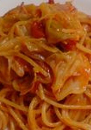 たっぷりキャベツとベーコンのトマトパスタ-レシピのメイン写真