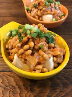 あと一品、おつまみに♡いか納豆キムチ冷奴-レシピのメイン写真