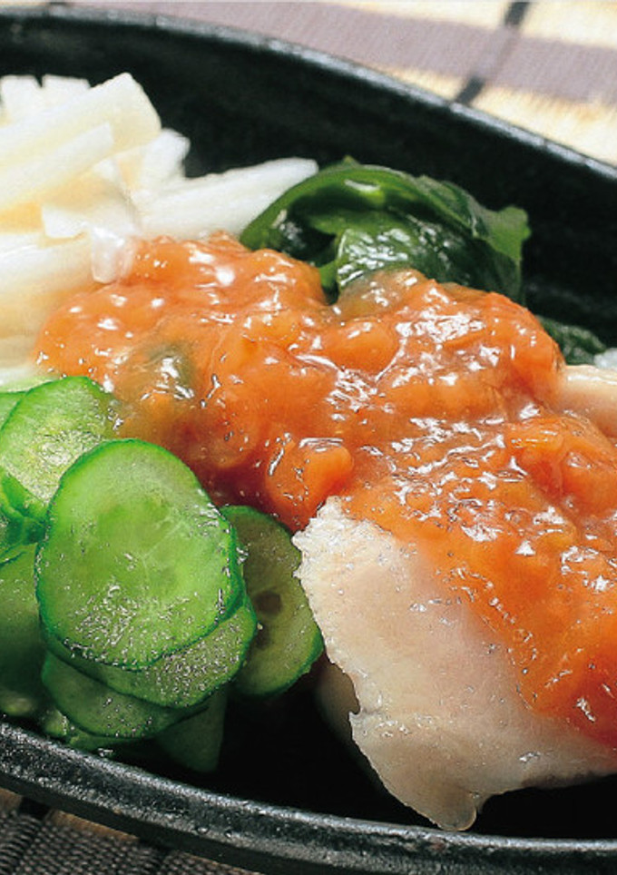 鶏肉と長芋の梅だれかけ-レシピのメイン写真