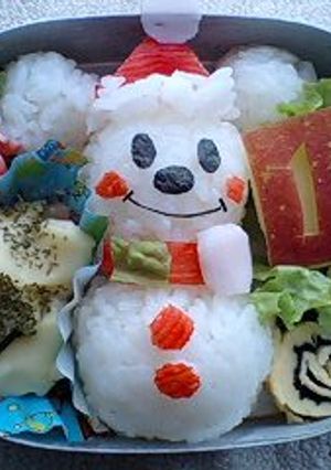 ＊＊　雪ダルマミッキーのキャラ弁　＊＊-レシピのメイン写真