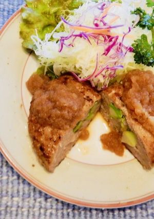 アスパラ入りハンバーグ！おろしソースがけ-レシピのメイン写真