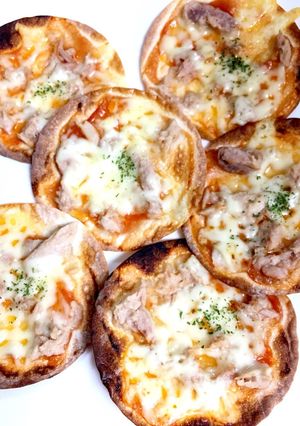 子供大好き！パリパリ☆餃子の皮ピザ風-レシピのメイン写真