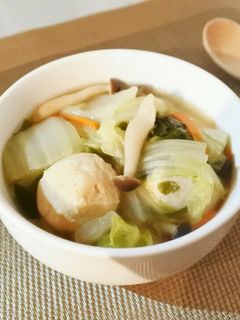 鶏団子と白菜のぽかぽか生姜入りスープ♡-レシピのメイン写真