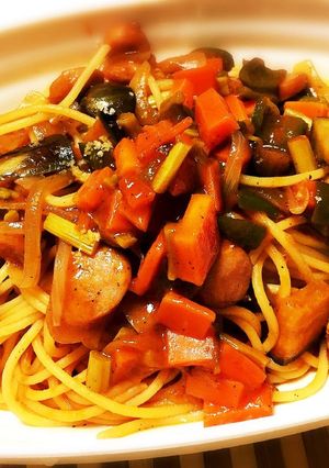 子供も大好き!野菜たっぷりナポリタン♪-レシピのメイン写真