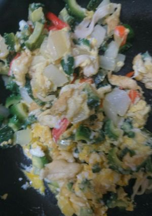 夏野菜と焼麩入り卵-レシピのメイン写真