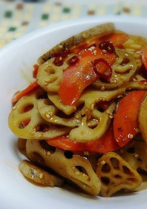 【簡単味付け常備菜】蓮根と人参の金平♪-レシピのメイン写真