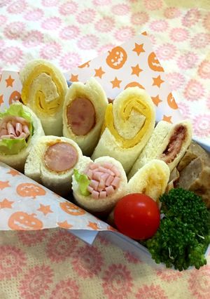 簡単＊可愛い＊ロールサンドウィッチ弁当②-レシピのメイン写真