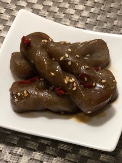 簡単!ピリ辛!結びこんにゃくの甘辛煮♡-レシピのメイン写真