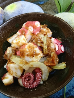 アケビ♥アケビとタコの梅肉和え-レシピのメイン写真